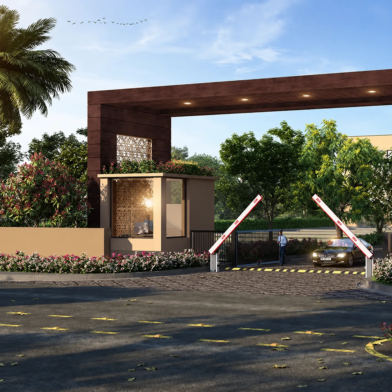 Security gate and entrance at Godrej Plots Coimbatore