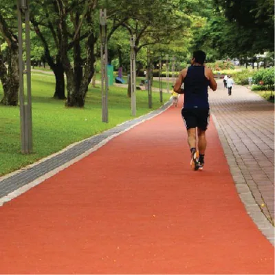 Jogging track through the landscaping