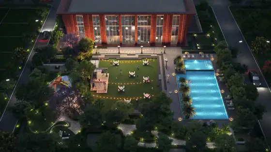 Sports courts and open play areas