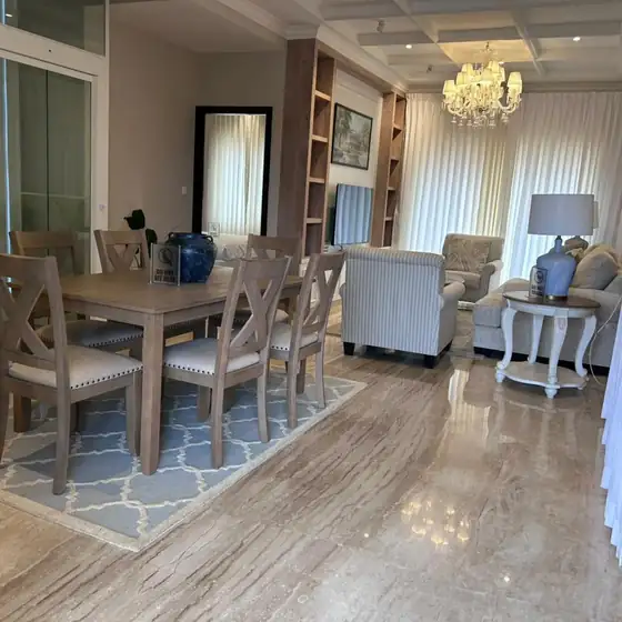 Interior of a 4 BHK triplex villa living space