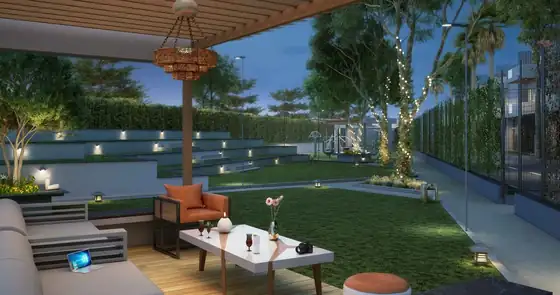 Open-air meditation and yoga deck